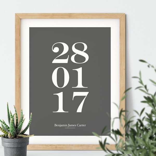 Special Date Print, Personalised Date Print, Wedding First Dance, Anniversary Gift, Baby Shower Gift, Custom Date Poster, Personalised Print