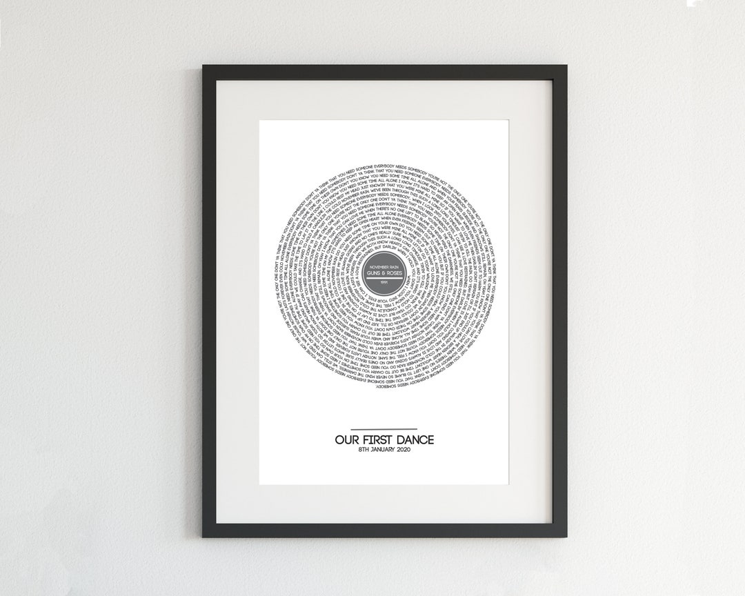 Song Lyrics Print, Song Lyrics Wall Art, Custom Lyric Print, Music ...