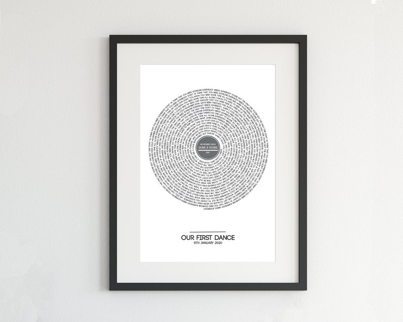 Song Lyrics Print Song Lyrics Wall Art Custom Lyric Print Etsy UK