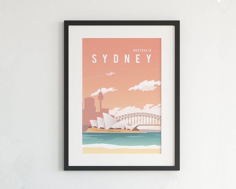 Sydney Poster City Print Sydney Wall Art Sydney Print Etsy