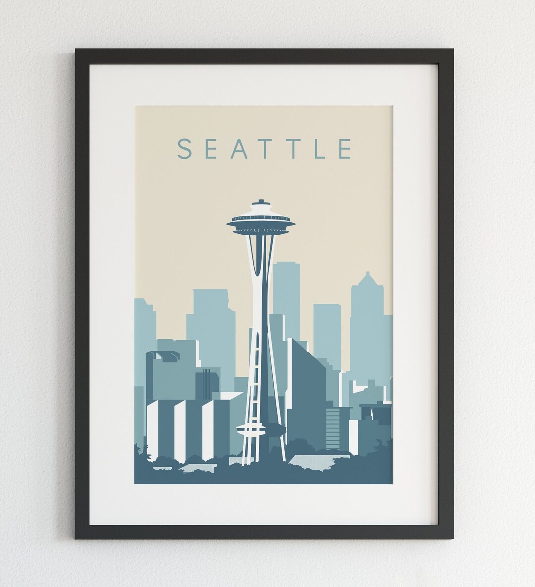 Seattle Poster City Art Seattle Wall Art Seattle Print Etsy