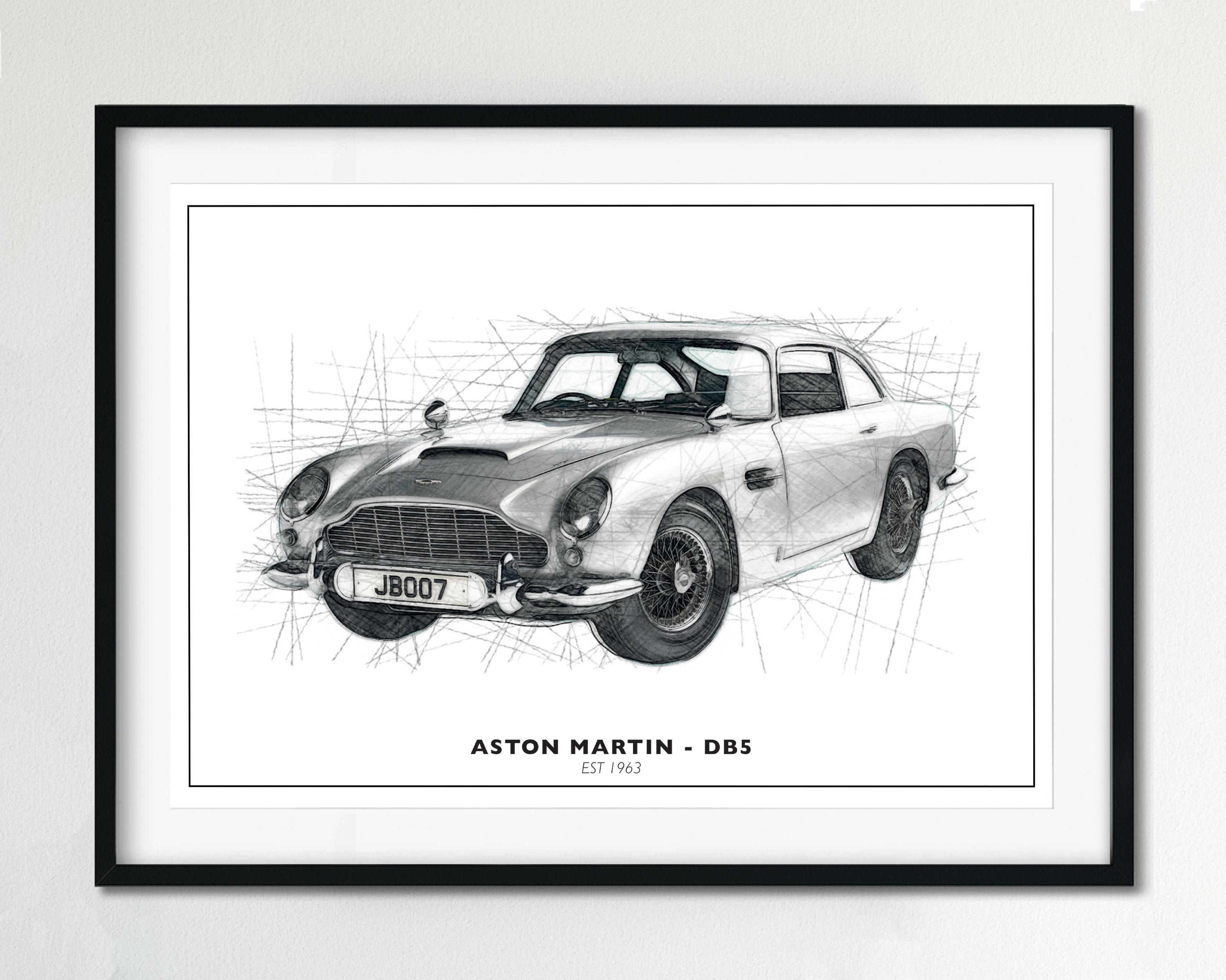 Aston Martin James Bond Car Car Sketch Aston Etsy México