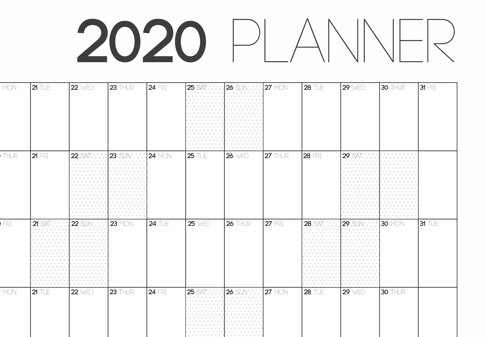 2020 wall planner instant download yearly wall planner etsy