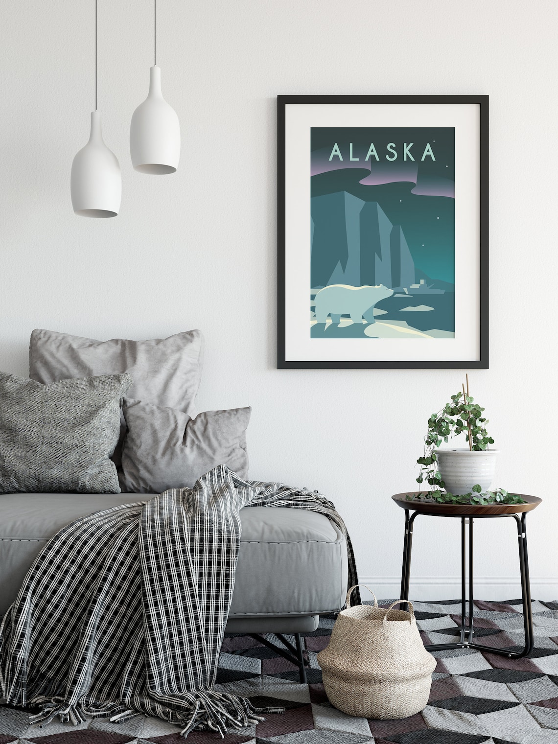 Alaska Poster City Print Alaska Wall Art Alaska Print - Etsy