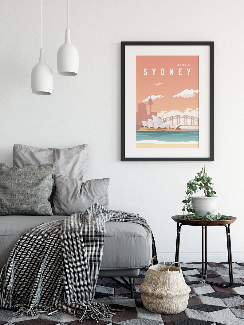 Sydney Poster City Print Sydney Wall Art Sydney Print Etsy
