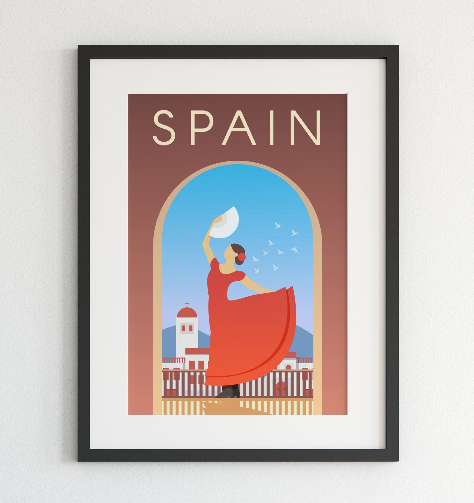 Spain Poster City Art Spain Wall Art Spain Print Spain Etsy