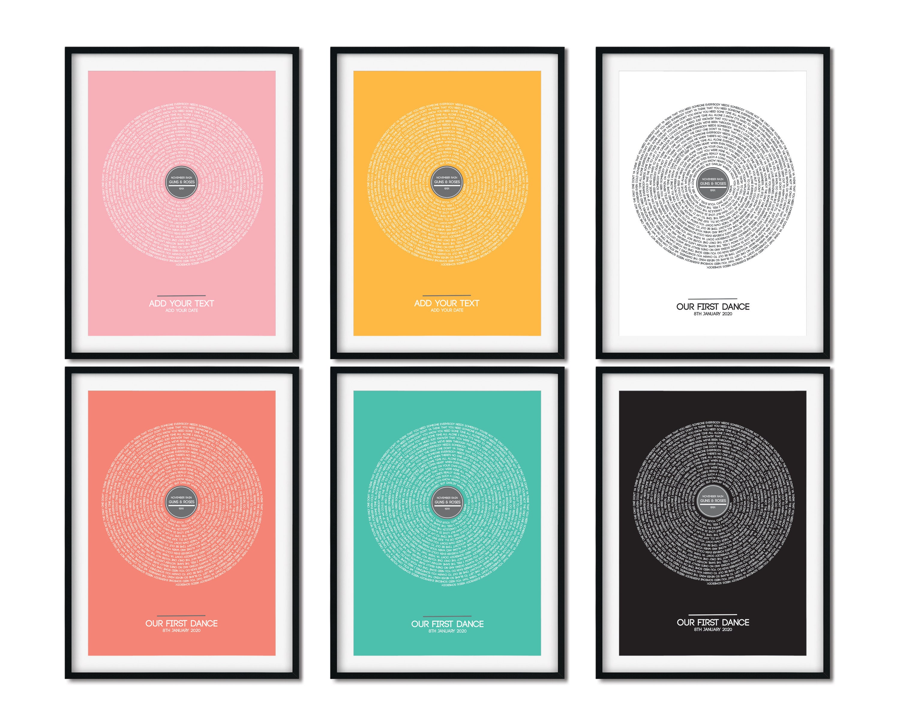 Song Lyrics Print Song Lyrics Wall Art Custom Lyric Print Etsy UK