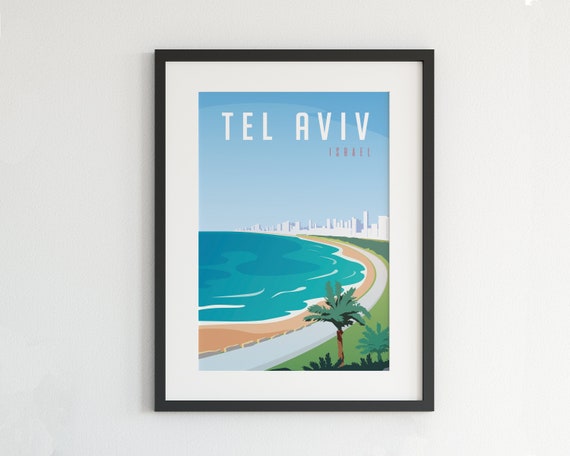 Tel Aviv Poster Isreal Print City Print Tel Aviv Wall Art | Etsy
