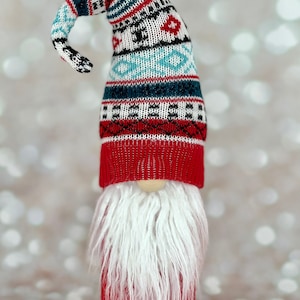 Gnome, handmade gnome, winter gnome, sweater hat gnome, gnome decor, gnome gifts, gnome lover gifts
