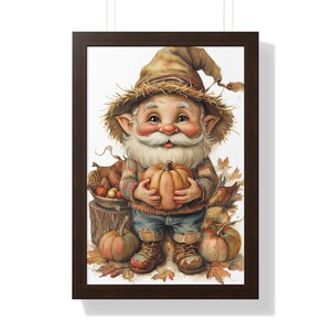 Poster gnomo stravagante / 16 x 24 Decorazione autunnale, arte murale del Ringraziamento, regalo autunnale, decorazione stagionale per la casa, decorazione gnomo
