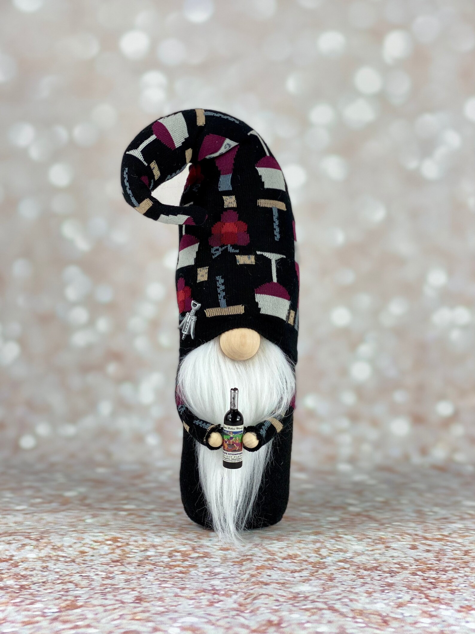 Wine gnome with bottle handmade gnome gnome decor wine Etsy