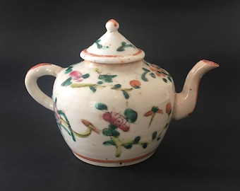 Antique White India Company Teapot with Beautiful Floral Motifs
