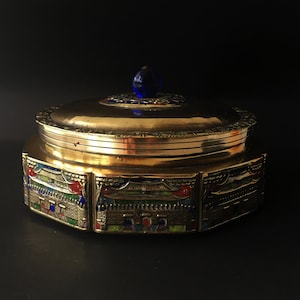 Antique Chinese Brass Cloisonne Tea Caddy