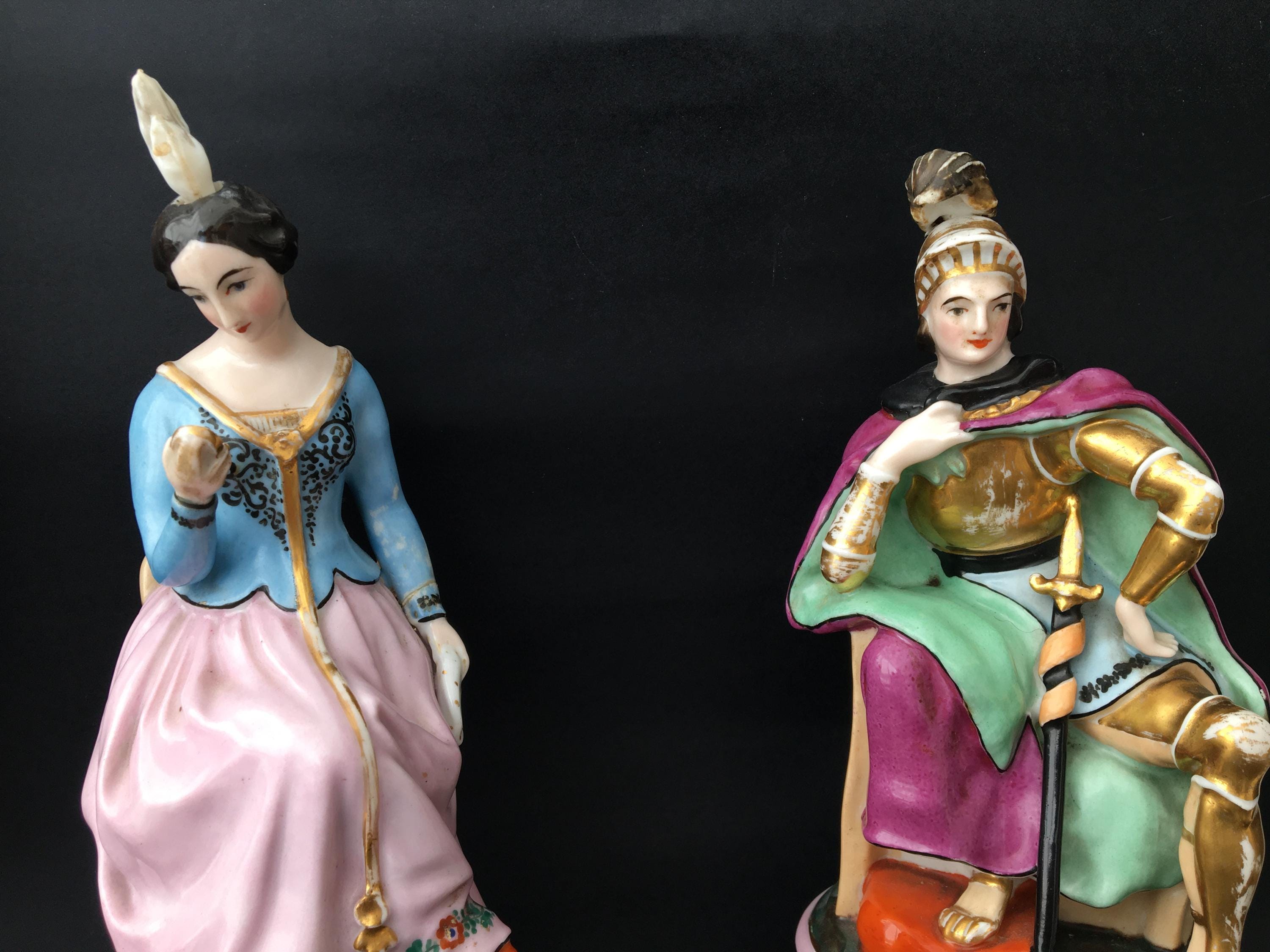 アンティーク　陶磁器　置物　人形　フランスパリ アンティーク ヴュー パリ 磁器人形 ペア – 19 世紀フランスの傑作