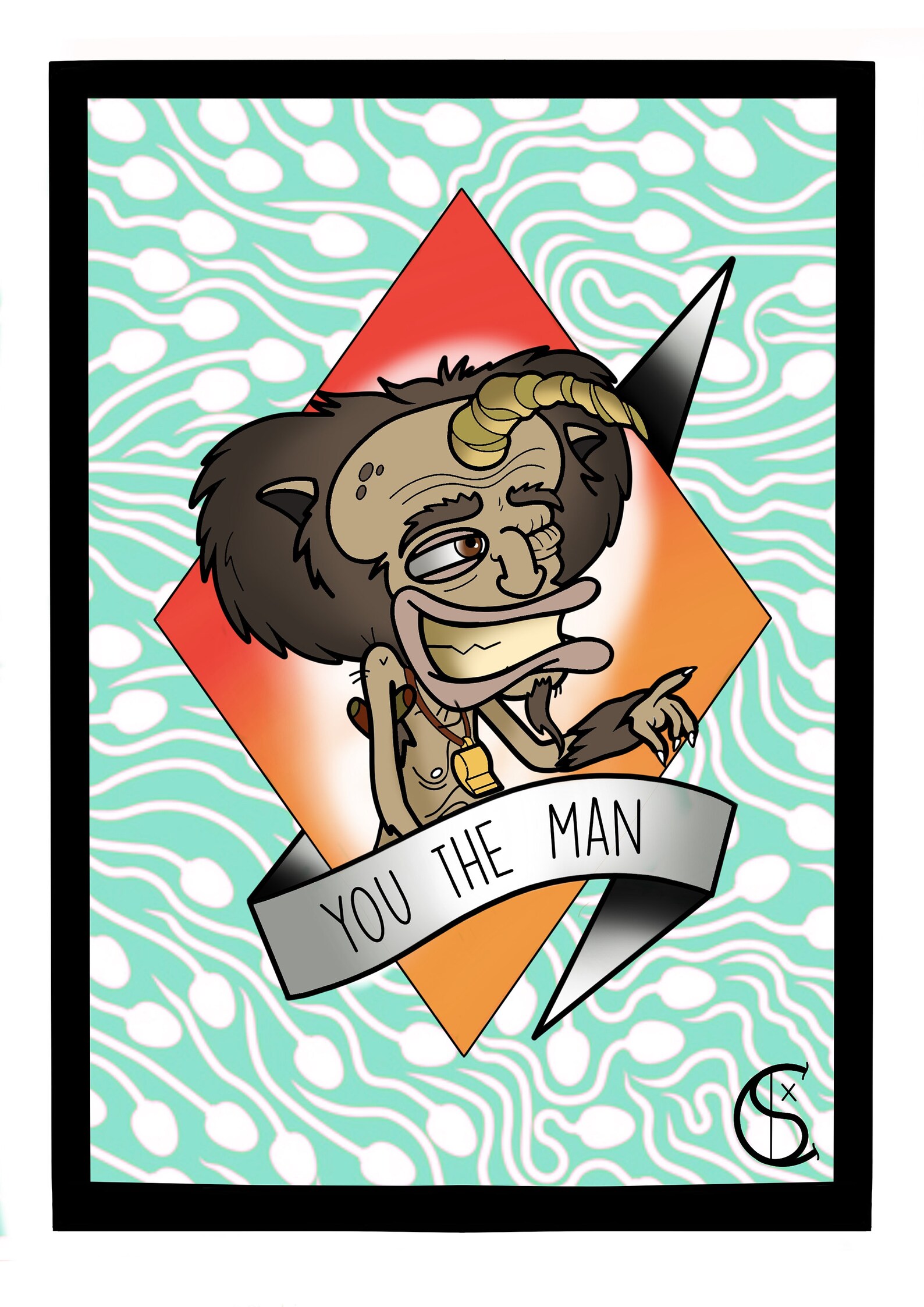 A4 Big Mouth Hormone Monster Digital Art Print Etsy