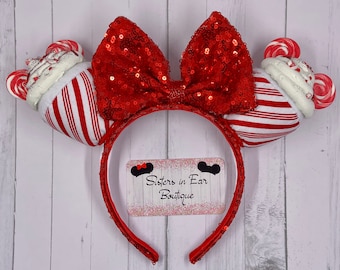 Peppermint Cupcake Mouse Ears, Christmas Mouse Ears, Holiday Mouse Ears, Mouse Ears, Cupcake Mouse Ears, Christmas Mickey Ears, Cupcake Ears