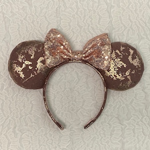 Rose Gold Mouse Ears, Rose Gold Minnie Ears, Rose Gold Mickey Ears, Rose Gold Headband, Rose Gold