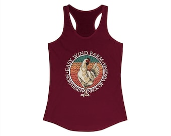 Women's Ideal Racerback Tank with EWF logo front.