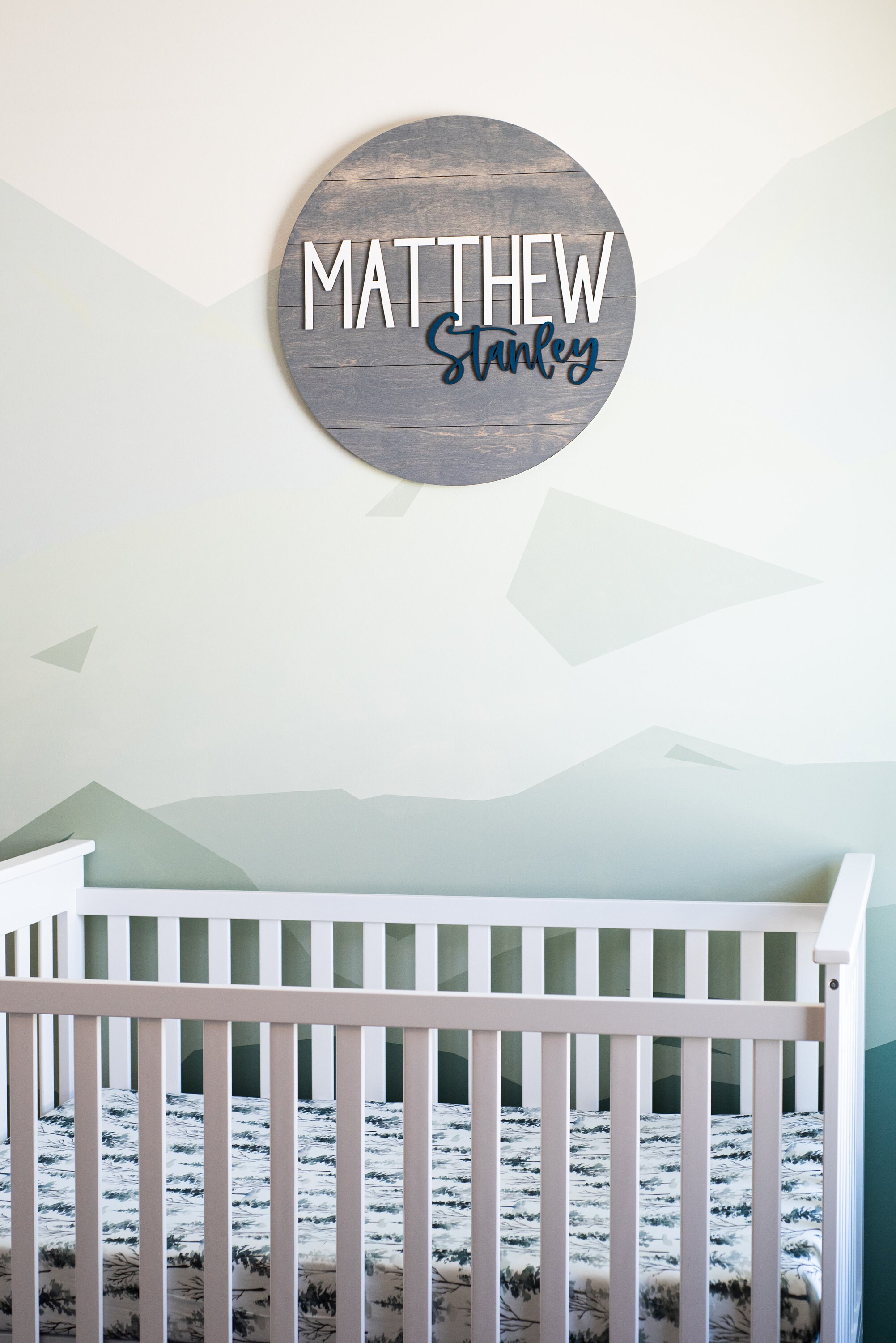Round Nursery Name Sign for Boy Baby Boy Name Sign Baby Etsy