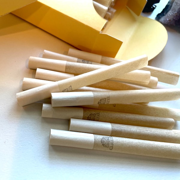 24 Pre Rolls Filtered Tubes - Herbal rolls - Unbleached paper tubes - Biodegradable filter - Chlorine free - herbal smoke - nature friendly