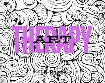 10 Healing Art Coloring Pages - Printable Stress Relief Patterns | Digital Download | Mindful Coloring Book for Adults