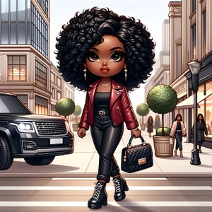 Black Curly hair Chibi like image