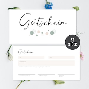 Blanko Gutscheine zum Ausfüllen (50 Stück) | Geschenkgutschein Firma für Nagelstudio, Friseur, Massage, Kosmetik, Restaurant etc. (Punkte)