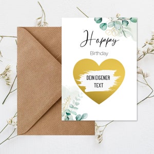 Rubbelkarte zum selber beschriften Happy Birthday | Gutscheinkarte | Rubbellos inkl. Umschlag aus Naturpapier | DIN A6 (Geburtstag)