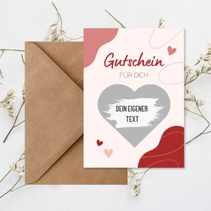 Rubbelkarte zum selber beschriften Liebe | Liebeskarte | Rubbelkarte inkl. Umschlag aus Naturpapier | Karte Valentinstag | DIN A6 (Liebe)