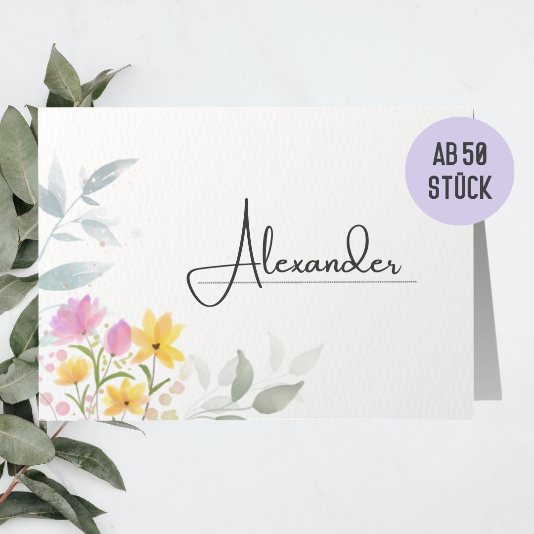Namensschilder Hochzeit Blanko, Namenskarten ab 25 Stück im Set