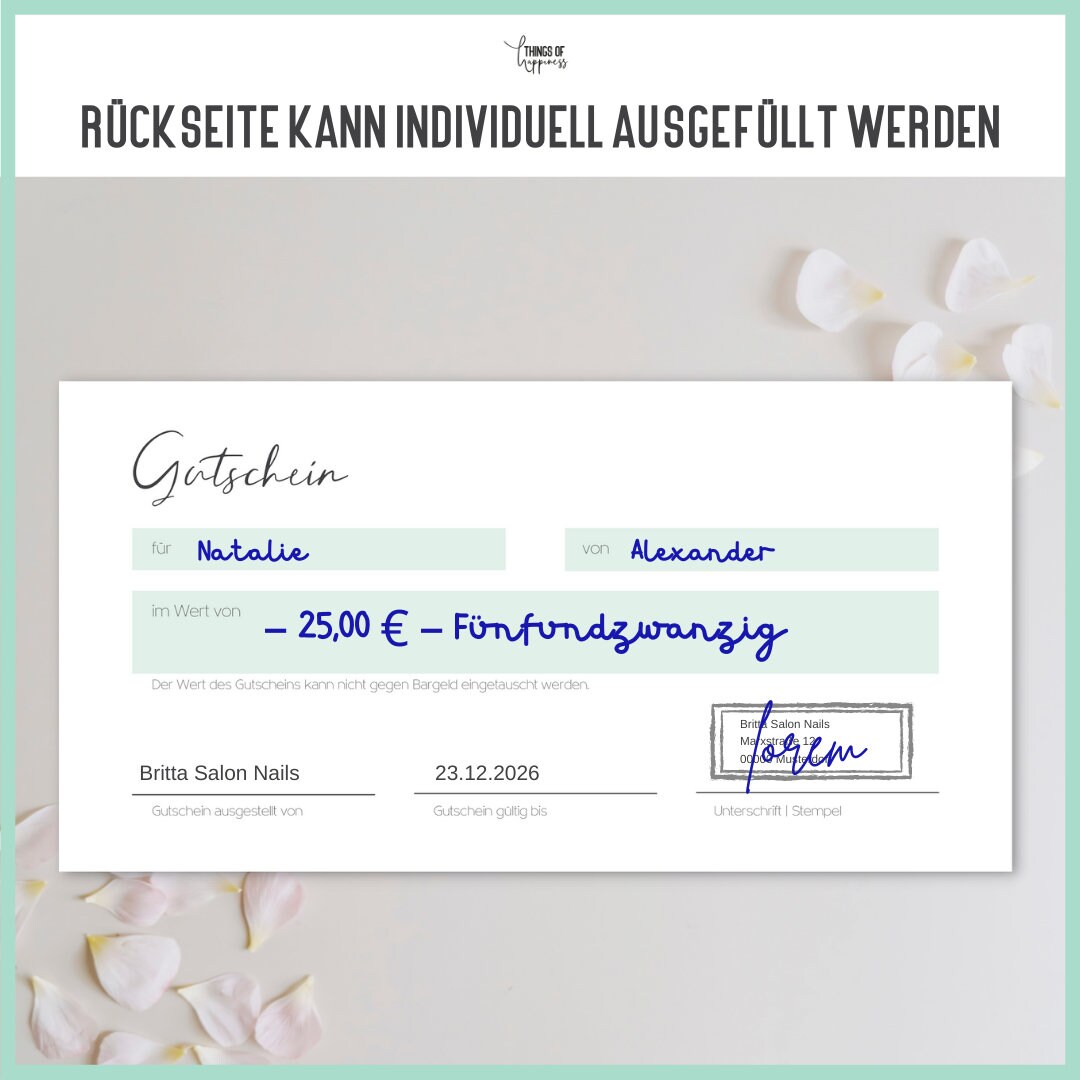 Blanko Gutscheine zum Ausfüllen 50 Stück Geschenkgutschein für