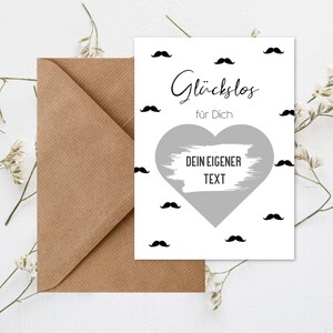 Rubbelkarte zum selber beschriften Bart Vatertag | Geburtstag Mann Freund | Rubbellos inkl. Umschlag aus Naturpapier | DIN A6 (Bart)