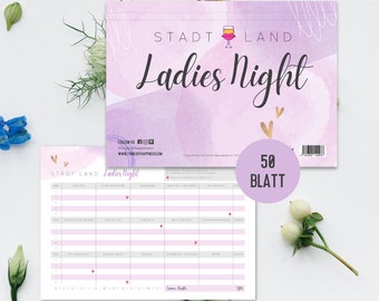 City Country River Ladies Night – fun party game for girls’ evening/women’s evening | Pad DIN A4 with 50 sheets