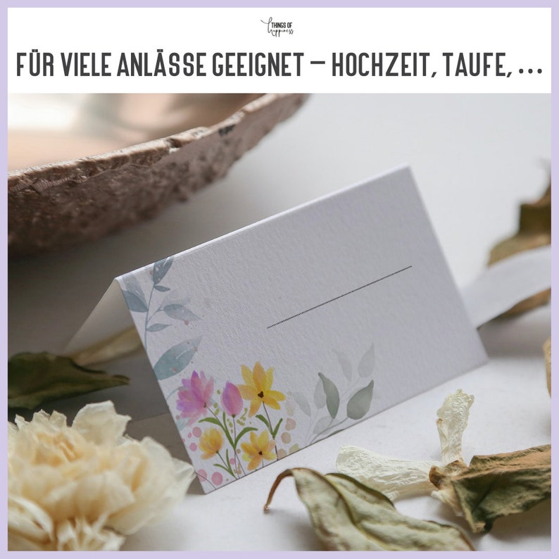25 Stück Tischkarten Pink Aquarell - Zeltkarten Für Hochzeit & Feiern