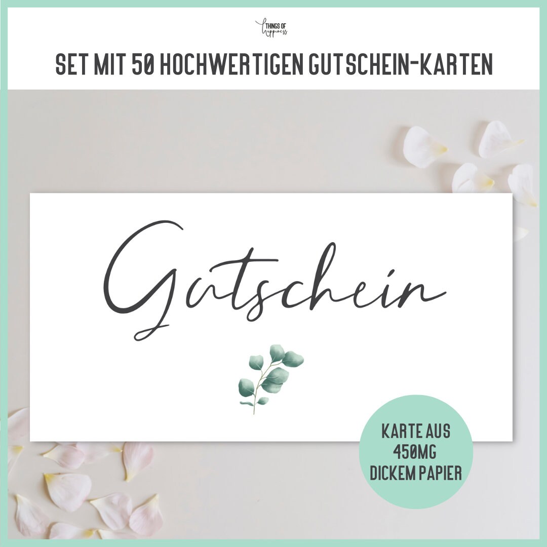 Blanko Gutscheine zum Ausfüllen 50 Stück Geschenkgutschein für