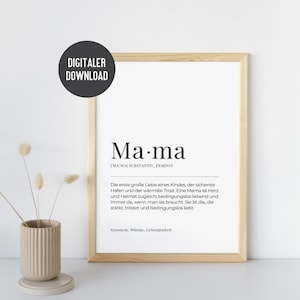 Definición Mamá Postal Póster Descargar | Regalo Día de la Madre | Regalo de Cumpleaños para Mamá Madre Regalo de Navidad PDF