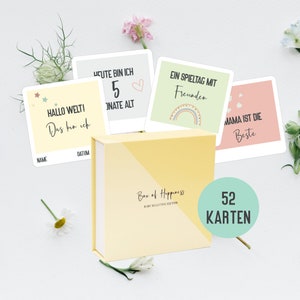 52 Meilensteinkarten - Baby Geschenk zur Geburt Babyparty | Erinnerungskarten für Jungen & Mädchen in Pastelltönen | Geschenkidee für Babys