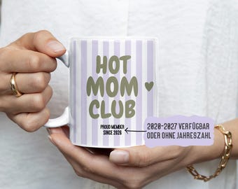Hot Mom Club 2026 Mug, Purple Khaki | Gift for Expectant Mothers 2015-2027 or Any Year | Statement Mug as a Gift for Mothers Due in 2026