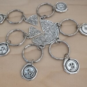 Pizza keychain pizza key chain pizza gifts  initial keychain personalized jewelry pizza party pizza slice keychain pizza lover gifts