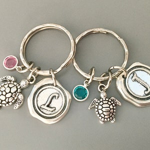 Family gift ideas family keychain turtle gifts turtle keychain birthstone keychain mother and daughter gift mother and daughter keychain
