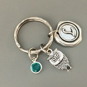 Personalized owl keychain owl gifts owl gift idea owl gift for woman men gift for teacher gift grandma keychain teacher keychain for woman