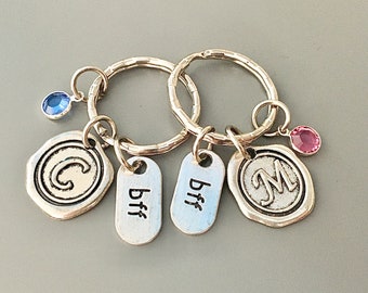 Set of 2 best friend gifts best friends forever keychains set of 2 friendship gift 2 BFF keychains BFF gifts best friends gift for BFF