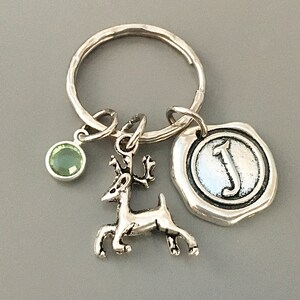 3D Initial deer keychain deer gift Christmas deer keychain deer lover gift Christmas gift deer lover gifts wildlife countryside lover gift