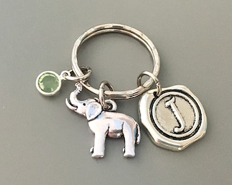 Elephant keychain elephant lucky keychain elephant gift ideas lucky gifts elephant lover gift elephant monogram keychain elephant keyring