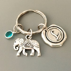 Personalized elephant gift ideas elephant keychain elephant gift for mom elephant lover gift elephant monogram keychain elephant keyring