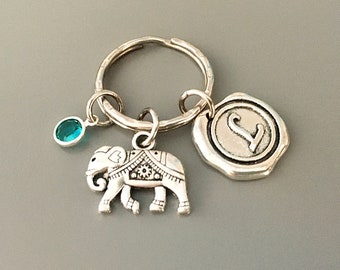 Personalized elephant gift ideas elephant keychain elephant gift for mom elephant lover gift elephant monogram keychain elephant keyring