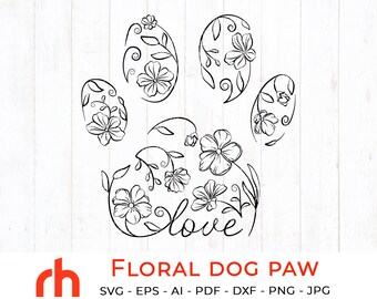 Download Dog Flowers Svg Etsy