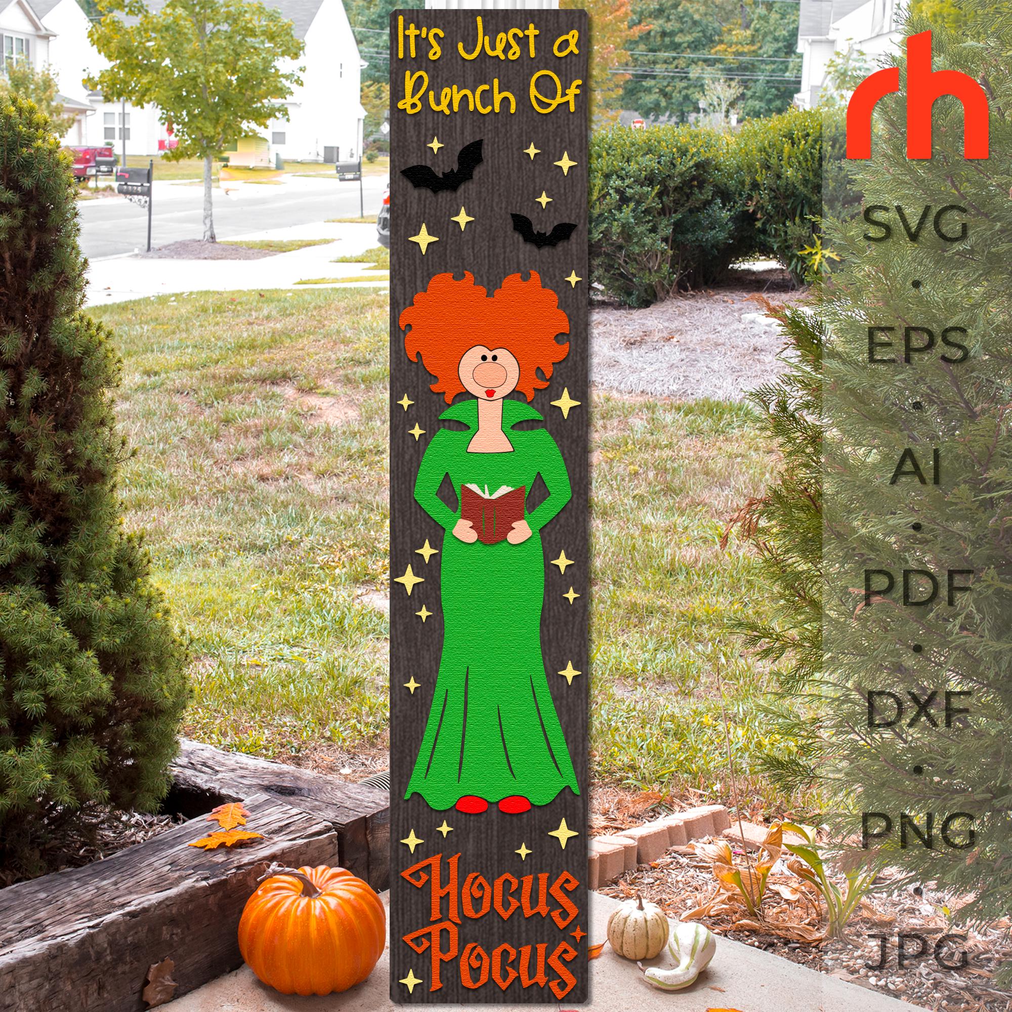 Hocus Pocus SVG, Halloween Porch Sign Cut File, Layered October Leaner ...