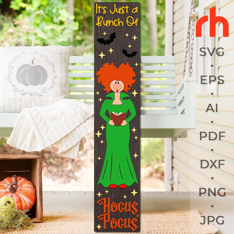 Hocus Pocus SVG, Halloween Porch Sign Cut File, Layered October Leaner ...