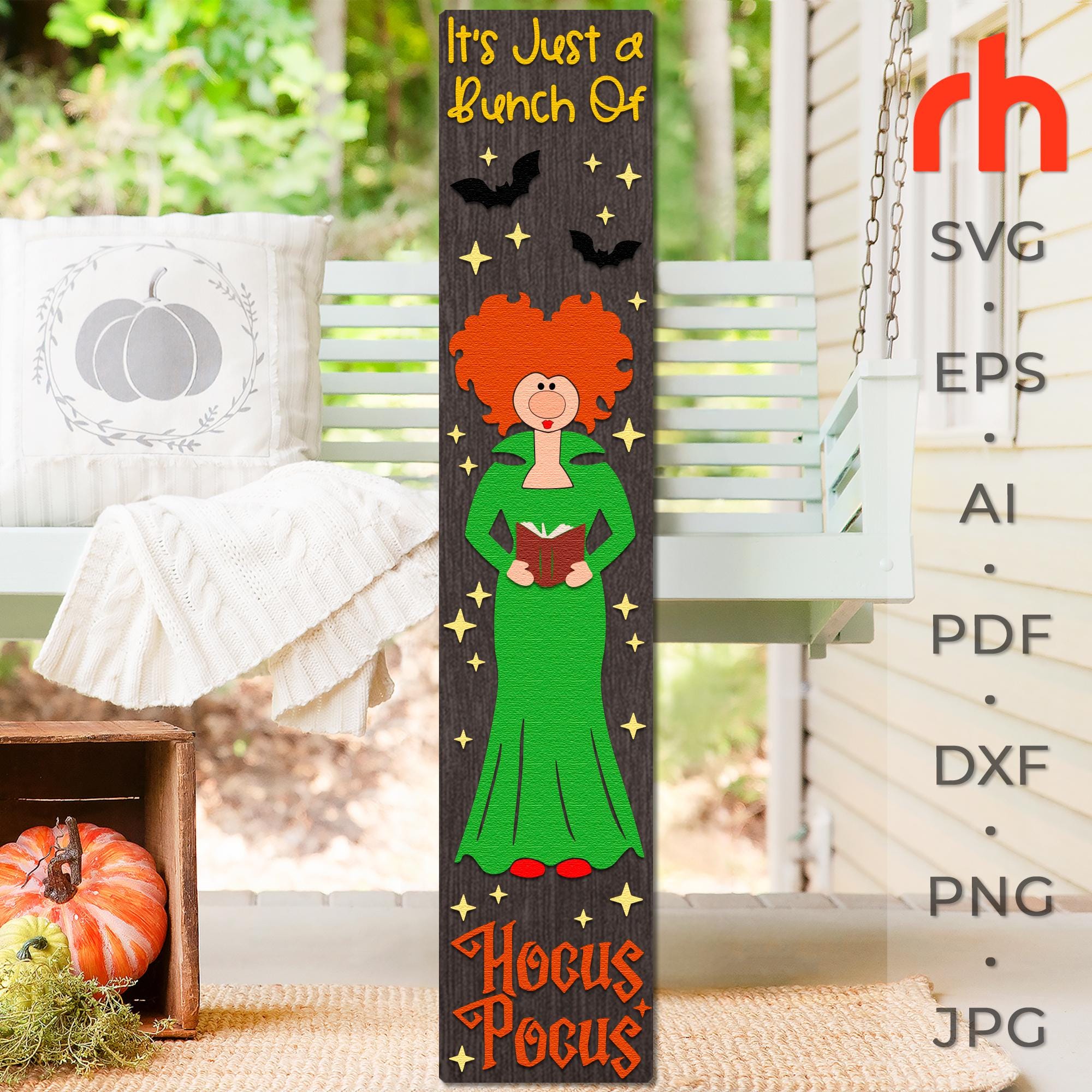 Hocus Pocus SVG, Halloween Porch Sign Cut File, Layered October Leaner ...